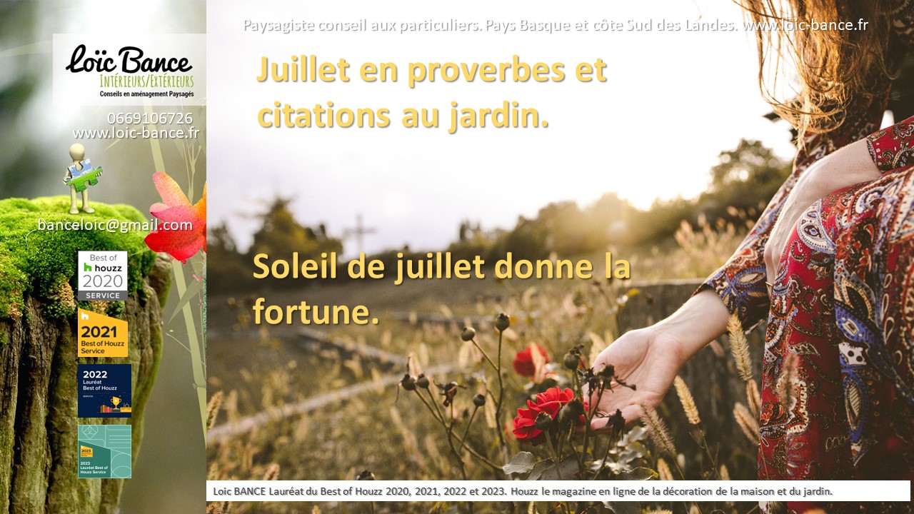 Paysagiste Pays Basque Juillet 2024 proverbes et citations au jardin